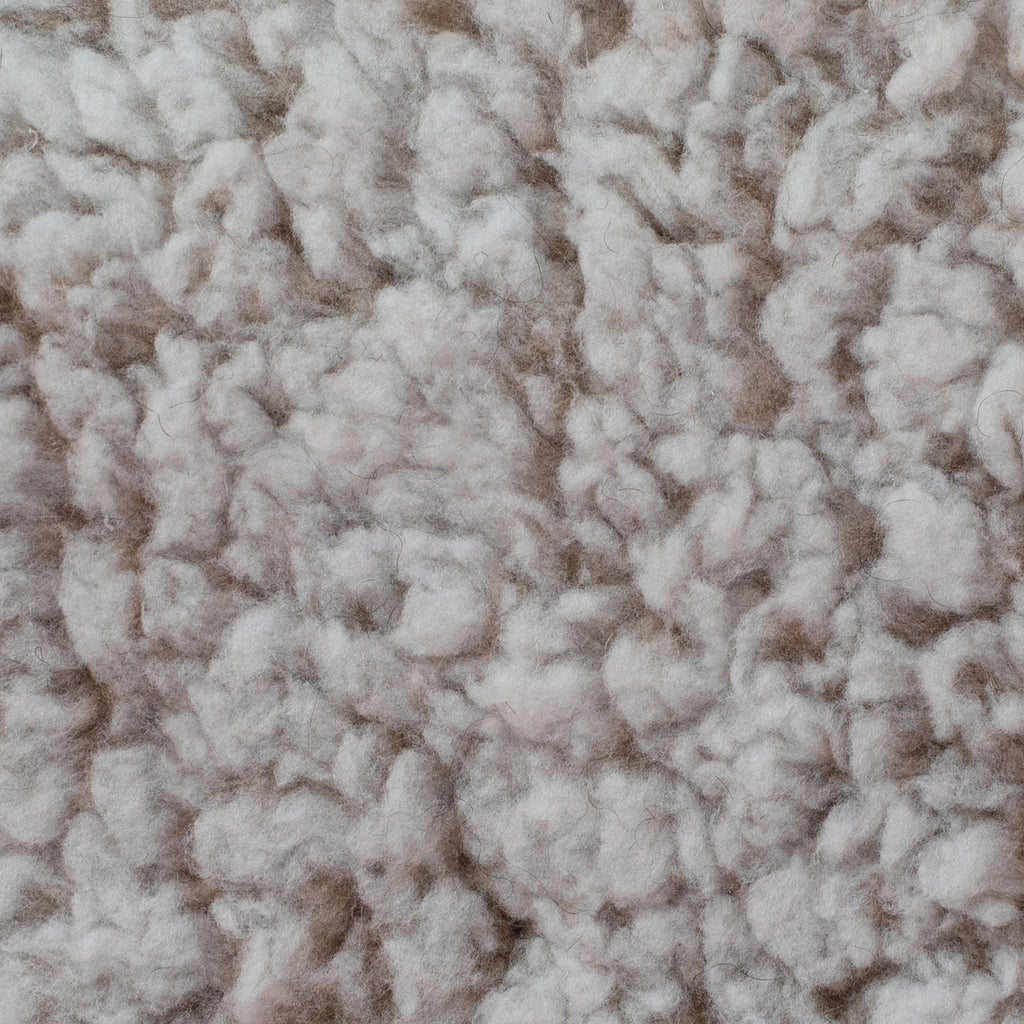 LONG DOUBLE-FACED SYMIL FLEECE IN DISCHARGED EFFECT OF WHITE AND BROWN