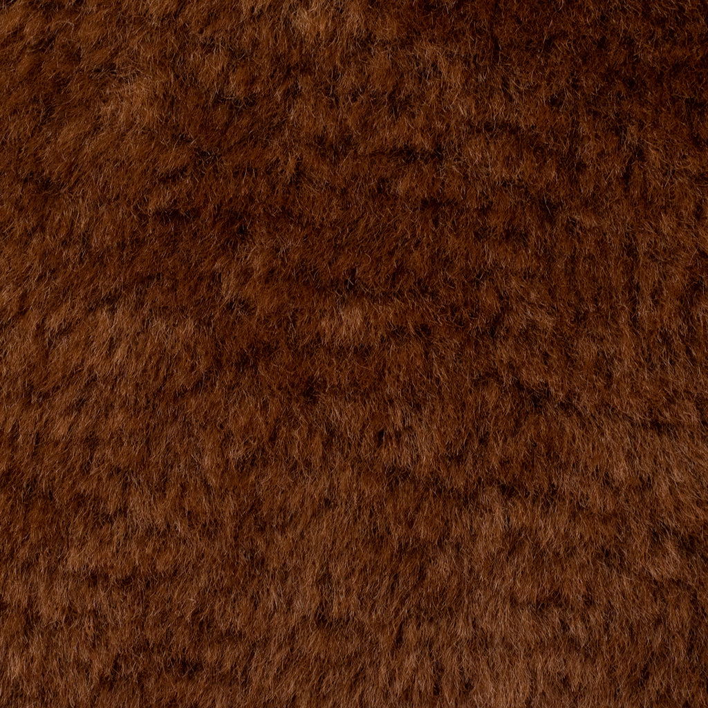 MID-LENGTH RABBIT WITH EMBO EFFECTS IN CLASSIC BROWN - 275 - Faux fur