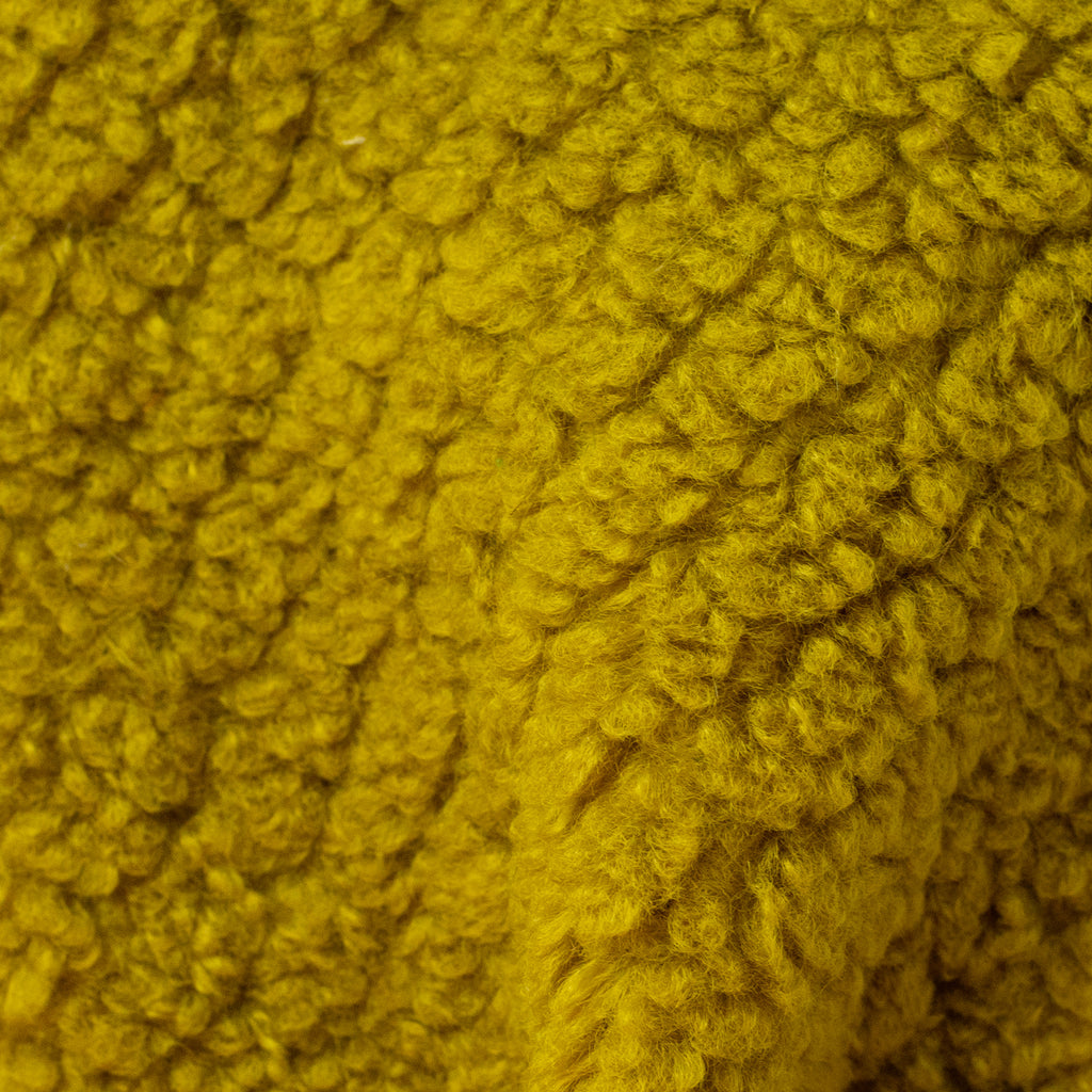 MID-LENGTH CURLY WITH EMBO EFFECTS IN MUSTARD YELLOW - 341 - Faux fur